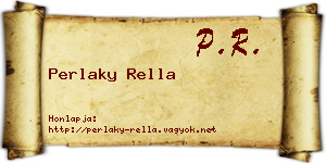 Perlaky Rella névjegykártya